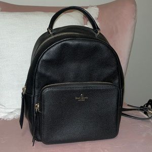 Pre loved Kate Spade black leather backpack